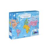 Janod Vzdelávacie Puzzle Mapa sveta 350 ks s figúrkami, janod J02677