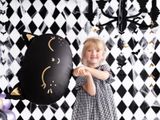 PartyDeco: Fóliový balón Mačka čierna zlatá