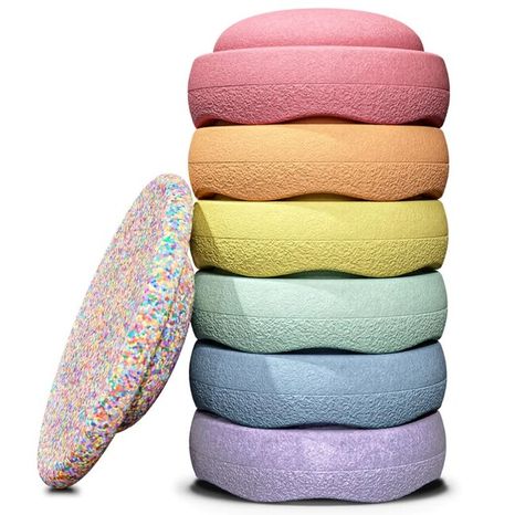 Balančné kamene Stapelstein Super Confetti Rainbow set pastel