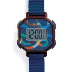 Detské digitálne hodinky Djeco: Modrá špirála