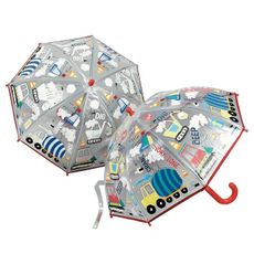 Detský priehľadný dáždnik meniaci farbu v daždi: Stavebné stroje