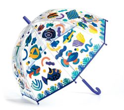 Djeco Detský priehľadný dáždnik meniaci farbu v daždi: Rybičky