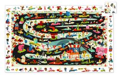 Djeco Hľadacie puzzle 54ks: Automobilové preteky