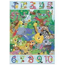 Djeco Obrovské puzzle: Od 1 do 10 v džungli