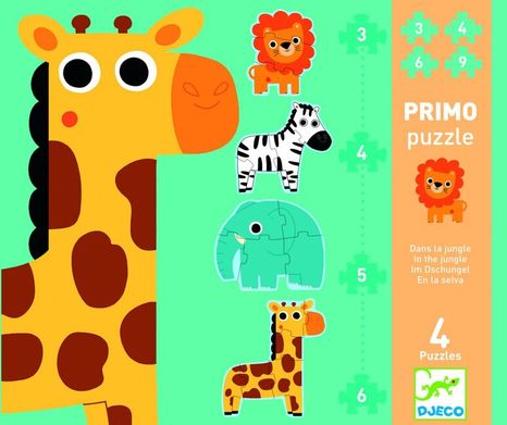 Djeco Puzzle pre najmenších 4v1: Džungľa