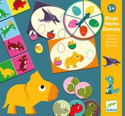 Djeco Vzdelávacie hry bingo - pexeso - domino: Dinosaury