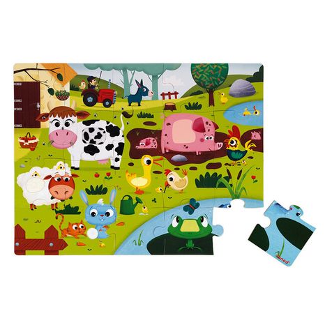 Janod Dotykové puzzle 20ks: Zvieratká na farme