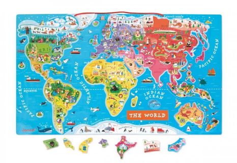 Janod Magnetické puzzle Mapa sveta 92ks