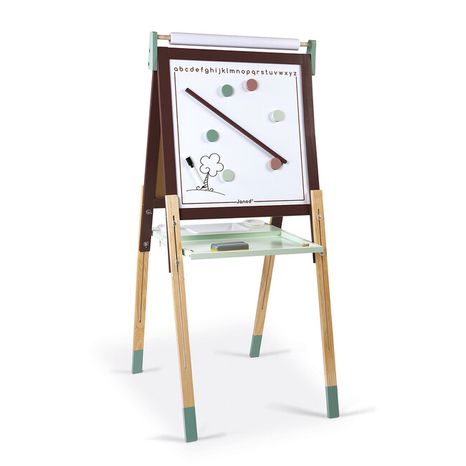 Janod Obojstranná drevená magnetická tabuľa: hnedá zelená