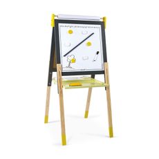 Janod Obojstranná drevená magnetická tabuľa: žltá šedá