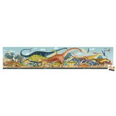 Janod Panoramatické puzzle v kufríku 100ks: Dinosaury Dino