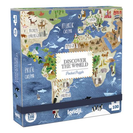 Londji Puzzle do vrecka 100ks: World