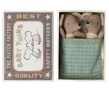 Maileg Myšky bábätká: Dvojičky v zápalkovej škatuľke