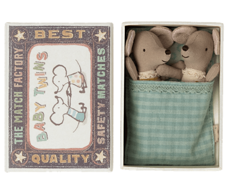 Maileg Myšky bábätká: Dvojičky v zápalkovej škatuľke