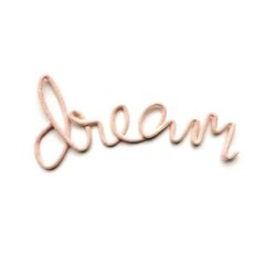 Pletený nápis Dream: ružový