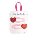 Pukacie sponky do vlasov Rockahula Kids: Love Heart Glitter 