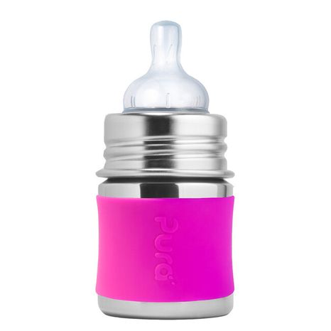 Pura nerezová dojčenská fľaša 150ml Ružová
