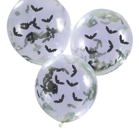 Transparentný balón s konfetami Netopiere 5ks