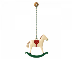 Vianočná ozdoba Maileg: Kovový hojdací koník
