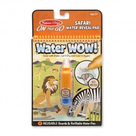 Znovupoužiteľné vodové omaľovanky Water Wow: Safari